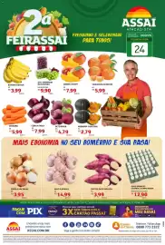 Encarte Assaí Atacadista Página 1: Campo verde - ovos brancos grandes €12,90, Banana-nanica €3,99