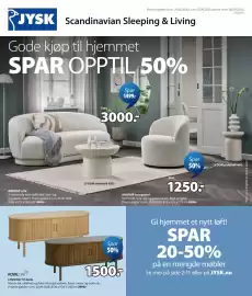 JYSK kundeavis Side 1: ANDRUP sofa €3.000,00, LYNGVIG TV-benk €1.500,00