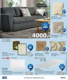 JYSK kundeavis Side 24: VEJLBY sovesofa €4.000,00, KRONVIKKE pyntepute €65,00