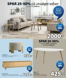 JYSK kundeavis Side 5: ODENSE TV-benk €850,00, NYBO hjørnebord €299,00