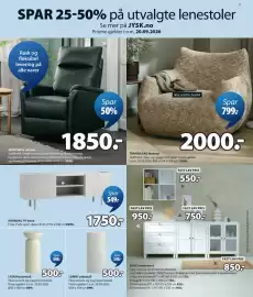 JYSK kundeavis Side 9: LUMBY pidestall €500,00, Reol €550,00