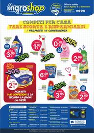 Volantino Ingroshop Pagina 8: Finish Powergel detersivo per lavastoviglie €3,95, Detersivo Lavatrice Bio Presto €3,99