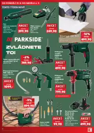Kaufland leták týden 35 Strana 10: Parkside úhlová bruska PWS 115 C3 €499,90, Parkside příklepová vrtačka PSBM 750 C3 €799,90