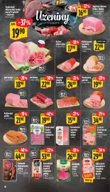 Albert leták týden 35 Strana 18: Kostelecké uzeniny Poctivé vídeňské párky €53,90, Delikates Pikantní slanina €24,90