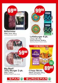 Spar kundeavis Side 5: Big Beef/ Juicy Burger 2-pk €59,90, Crispy Sticks €89,00
