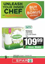 Spar catalogue Page 8: Twinsaver Toilet Rolls €109,99