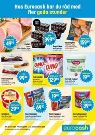 Eurocash kundeavis Side 1: Omo tvättmedel €129,00, Piknik Turkisk yoghurt €19,85