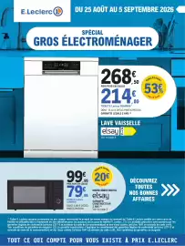 Catalogue E.Leclerc | Gros électroménager page 1: Elsay lave vaisselle €214,80, Elsay micro-ondes digital €79,95