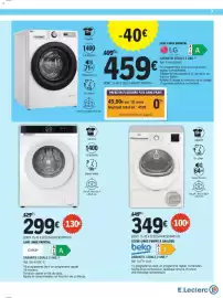 Catalogue E.Leclerc page 7: CANDY LAVE LINGE FRONTAL €299,00, Beko Sèche-Linge Pompe à Chaleur €349,00