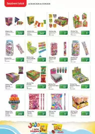 Tamda Foods leták týden 35 Strana 4: Jimmy Fox Jambo marshmallow €3,50, Jimmy Fox Donuts bonbóny, jahoda meloun mix €4,90