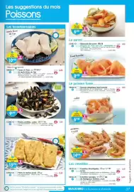 Catalogue Maximo page 37: Merlu blanc du Cap €10,98, Moules entières, cuites €9,99
