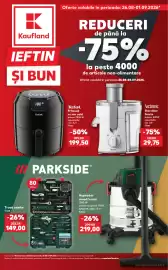 Catalog Kaufland săptămâna 35 Pagină 1: Storător fructe Victronic €29,75, Tefal Friteuză cu aer cald €199,50