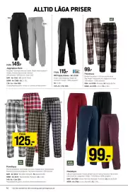 Engelsons katalog vecka 35 Sida 44: Flanellbyxa €125,00, Fleecebyxa €99,00