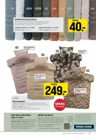 Engelsons katalog vecka 35 Sida 99: Borganas pàslakanset €249,00, Handdukar/badlakan €40,00