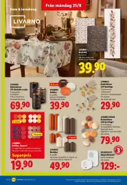 Lidl reklamblad vecka 36 Sida 19: Livar no blockljus €49,90, Livarno doftljus, flerpack €19,90
