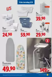 Lidl reklamblad vecka 36 Sida 22: W5 Galgar €39,90, W5 överdrag till strykbräda €49,90