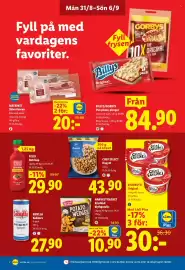 Lidl reklamblad vecka 36 Sida 6: Felix ketchup €29,90, MATRIKET Skivat bacon €20,00