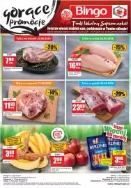 Bingo gazetka Strona 1: Parówki Berlinki Classic €3,99, Polędwiczki wieprzowe €23,99
