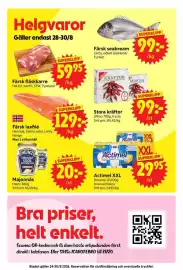Nya Pulsen reklamblad vecka 35 Sida 14: Actimel XXL €29,95, Ullmo kräftor €99,00