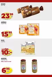 Rinkeby Matcenter reklamblad vecka 35 Sida 2: Lantgården smördeg €15,95, Rasker €23,95