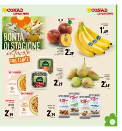 Volantino Conad Superstore Pagina 11: Pere coscia €2,49, Pesche gialle Percorso Qualità Conad €2,39