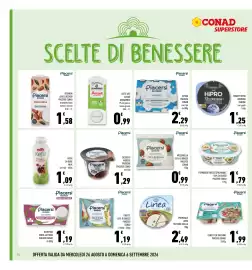 Volantino Conad Superstore Pagina 14: Finette Piacersì €1,19, Piacersi CONAD Bianco €2,29