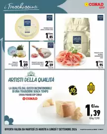 Volantino Conad City Pagina 10: Pecorino Bianco di Pienza Dolce €1,85, Prosciutto Cotto Nazionale Sapori&Dintorni Conad €1,95