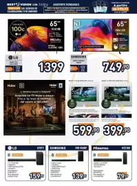 Volantino Unieuro Pagina 17: Haier QLED €563,88, Samsung Smart TV MiniLED 65M70H €749,90