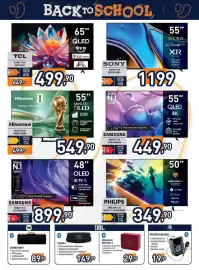 Volantino Unieuro Pagina 18: JBL Speaker Go Essential 2 €29,99, Philips Ambilight LED Smart TV 4K 50PUS8000 €349,90