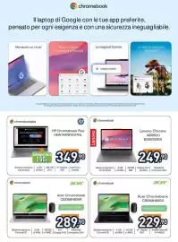 Volantino Unieuro Pagina 5: Acer Chromebook CB3158H88G3 €229,90, HP Chromebook Plus €349,90