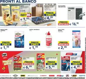 Volantino Esselunga | Scuola e Colazione Pagina 12: Calcolatrice con note-pad €16,90, Bostik super control €1,99