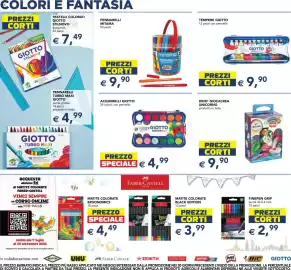 Volantino Esselunga | Scuola e Colazione Pagina 8: Tempera Giotto €9,90, Pennarelli Mitama €9,90