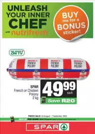 KwikSpar catalogue Page 4: SPAR French or Chicken Polony €49,99