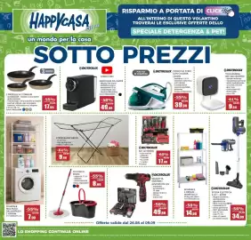 Volantino Happy Casa Pagina 1: Macchina da caffè Dictrolux €49,99, Valigetta trapano avvitatore 12V Dictrolux €49,99