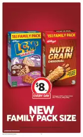Coles catalogue week 35 Page 31: Kellogg's LCM's or Nutri Grain Bars €8,00