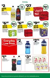 Woolworths catalogue week 35 Page 11: Woolworths Fruit Drink Poppers €3,15, Coca-Cola mini Zero Sugar €6,60