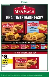Woolworths catalogue week 35 Page 31: Mrs Mac's Famous Beef Pies €8,00