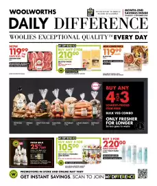 Woolworths catalogue Page 1: Selected Cheese €210,00, Plate Pies €119,99