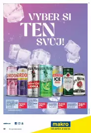 Makro leták Strana 26: CAPTAIN MORGAN & COLA 5 %, CAPTAIN MORGAN MOJITO 5 % €32,90, JIM BEAM RTD 4,5 % €39,90
