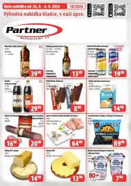Partner Maloobchodní síť leták Strana 1: Severka kuřecí stripsy v křupavé strouhance €89,90, Meggle gouda 48% €13,90