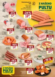 Billa leták týden 35 Strana 11: Špekáčky z pultu lahůdek €15,90, Kuřecí prsní šunka €19,90