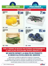 Volantino Adhoc Pagina 4: Melone giallo €0,69, Branzino allevato Grecia €7,90