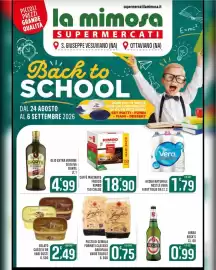 Volantino La Mimosa Supermercati Pagina 1: Pasta di semola Garofalo €0,75, Olio extra vergine di oliva Dante €4,99