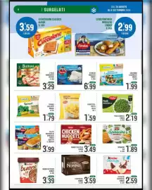 Volantino La Mimosa Supermercati Pagina 8: Piselli Novelli Findus €2,19, Patate taglio classico Selex €1,59