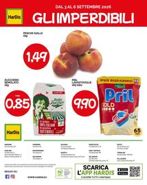 Volantino Hardis Pagina 16: Zucchero semolato Italia Zuccheri €0,85, Pesche gialle €1,49