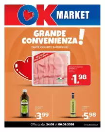 Volantino Ok Market Pagina 1: Limoncello Limoncè €5,98, Olio extravergine di oliva Farchioni €3,99