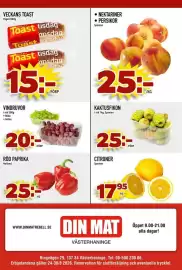 Din Mat reklamblad vecka 35 Sida 6: Vindruvor €20,00, Nektariner persikor €25,00