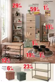 Catalogue Bazarland page 2: Etagère échelle €11,99, Console 3 niveaux €23,99