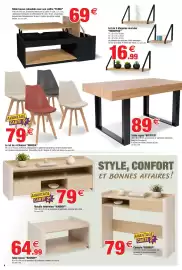 Catalogue Bazarland page 4: ELINA Table basse relevable avec son coffre €69,00, MEMPHIS étagères murales €16,99