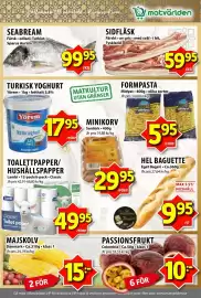 Matvärlden Tensta reklamblad vecka 35 Sida 5: Seabream €99,95, Sidfläsk €59,95